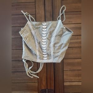 Bootbarn cropped green westren tieback tank size small